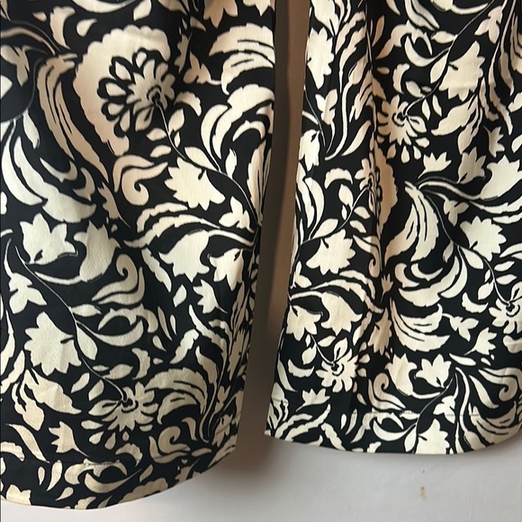 Philosophy Women's Wide Legs Black Ivory Floral  Print Pants Elastic Waist Sz XS - Picture 5 of 9